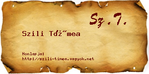 Szili Tímea névjegykártya
